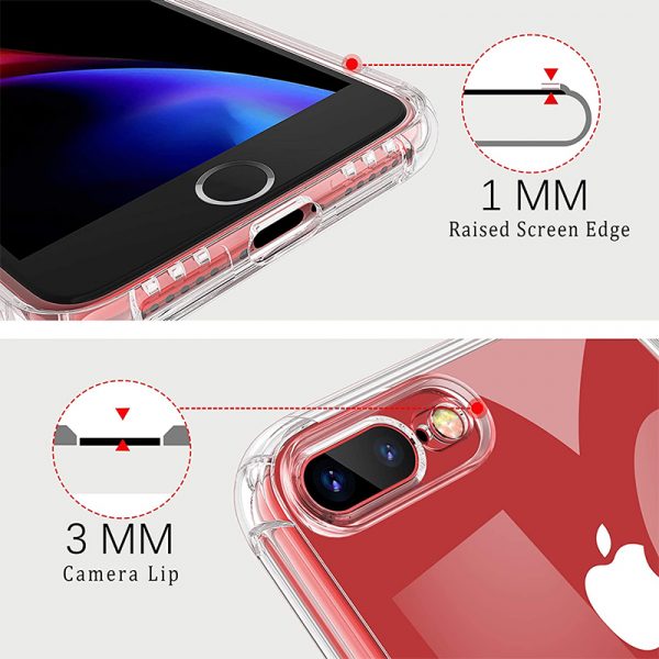 Hually Custodia Trasparente Antiurto Per IPhone 7 Plus / 8 Plus (5,5'') | Cover Sottile Paraurti TPU