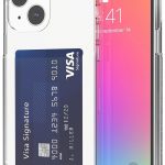iPhone 13 mini Clear Card Case Protective Shockproof TPU Thin Slim Wallet Case