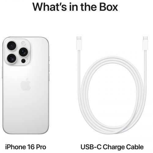 iPhone 16 Pro 128GB White Titanium Excellent Grade with Free Screen Protector & Apple Box - Image 3
