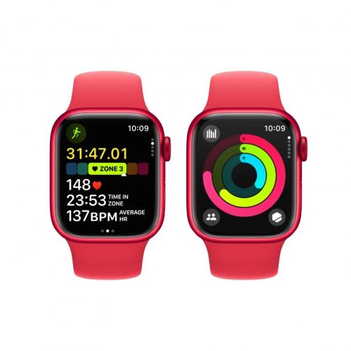 Apple Watch Series 9 (GPS + Cellular) 41mm Red AluminiumCase & Red Sport Band Like New with Box - Image 4