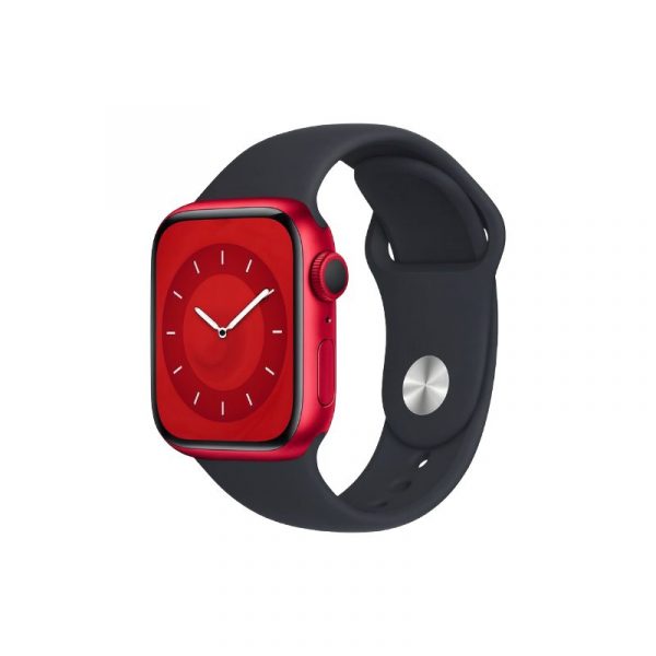 S9 red:midnight-resize-2 Apple Watch Series 9 (GPS + Cellular) 41mm Red Aluminum Case & Midnight Sport Band