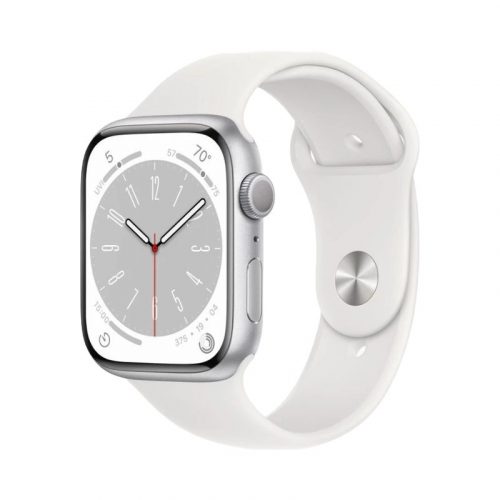 Apple Watch Series 9 (GPS + Cellular) 41mm Silver Aluminum Case & White Sport Band