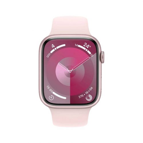 Apple Watch Series 9 (GPS + Cellular) 41mm Pink Aluminum Case & Pink Sport Band Like New with Box - Image 3