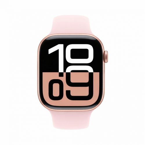 Apple Watch Series 10 (GPS) 46mm Rose Gold Aluminium Case & Pink Sport Band