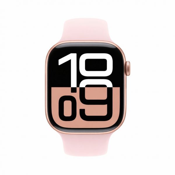 Apple Watch Series 10 (GPS) 46mm Rose Gold Aluminium Case & Pink Sport Band