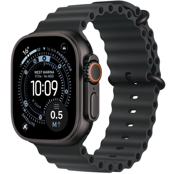 Apple Watch Ultra 3 (GPS + Cellular) 49mm Black Titanium Case with Black Ocean Band