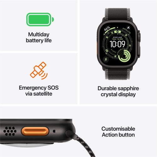 Apple Watch Ultra 3 (GPS + Cellular) 49mm Black Titanium Case with Black Ocean Band Excellent Grade Special Deal - Image 6