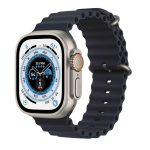 Apple Watch Ultra (GPS + Cellular) 49mm Natural Titanium Case with Black Ocean Band