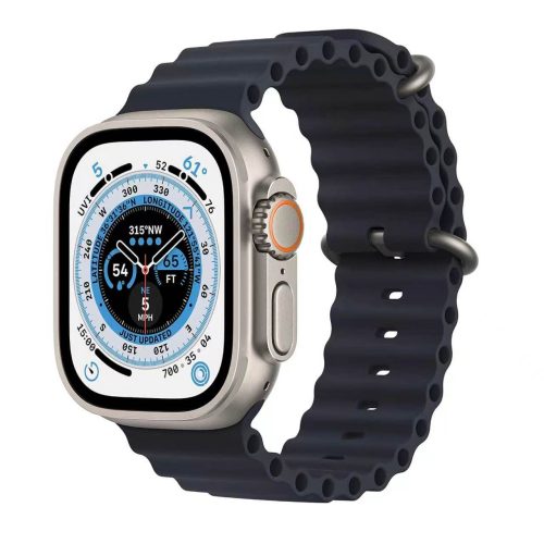Apple Watch Ultra (GPS + Cellular) 49mm Natural Titanium Case with Black Ocean Band