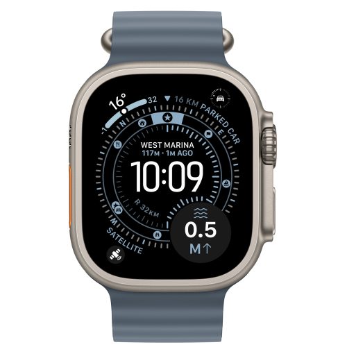 Apple Watch Ultra 3 (GPS + Cellular) 49mm Natural Titanium Case with Anchor Blue Ocean Band Excellent Grade with Apple Box Special Deal - Image 4
