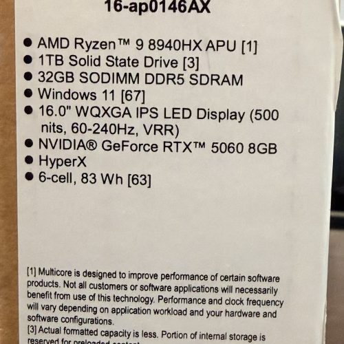 Brand New HP OMEN 16 Gaming Laptop 16-ap0146AX | Ryzen 9 | RTX 5060 | 32GB RAM | 1TB SSD Black - Image 3